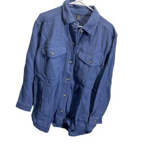 Eddie Bauer Womens Blanket Shirt‎ Jacket Blue Large